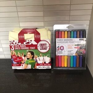 Create Out Loud tote bag and fabric marker craft project